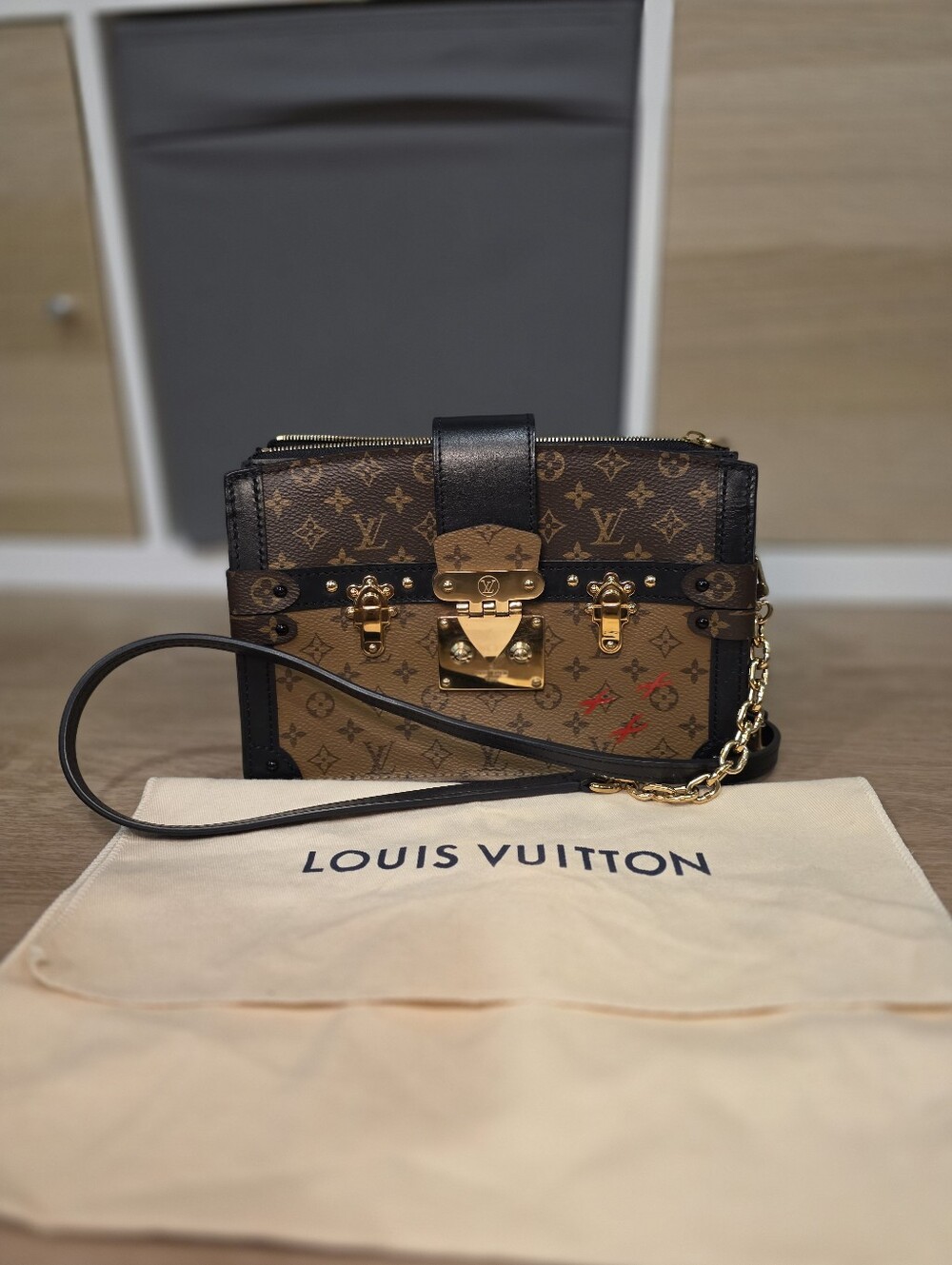 Louis Vuitton Brown Reverse Monogram Petite Malle Crossbody Bag